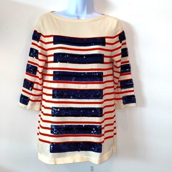 Marc Jacobs Striped Sequin Pullover Knit Top - Picture 6 of 10
